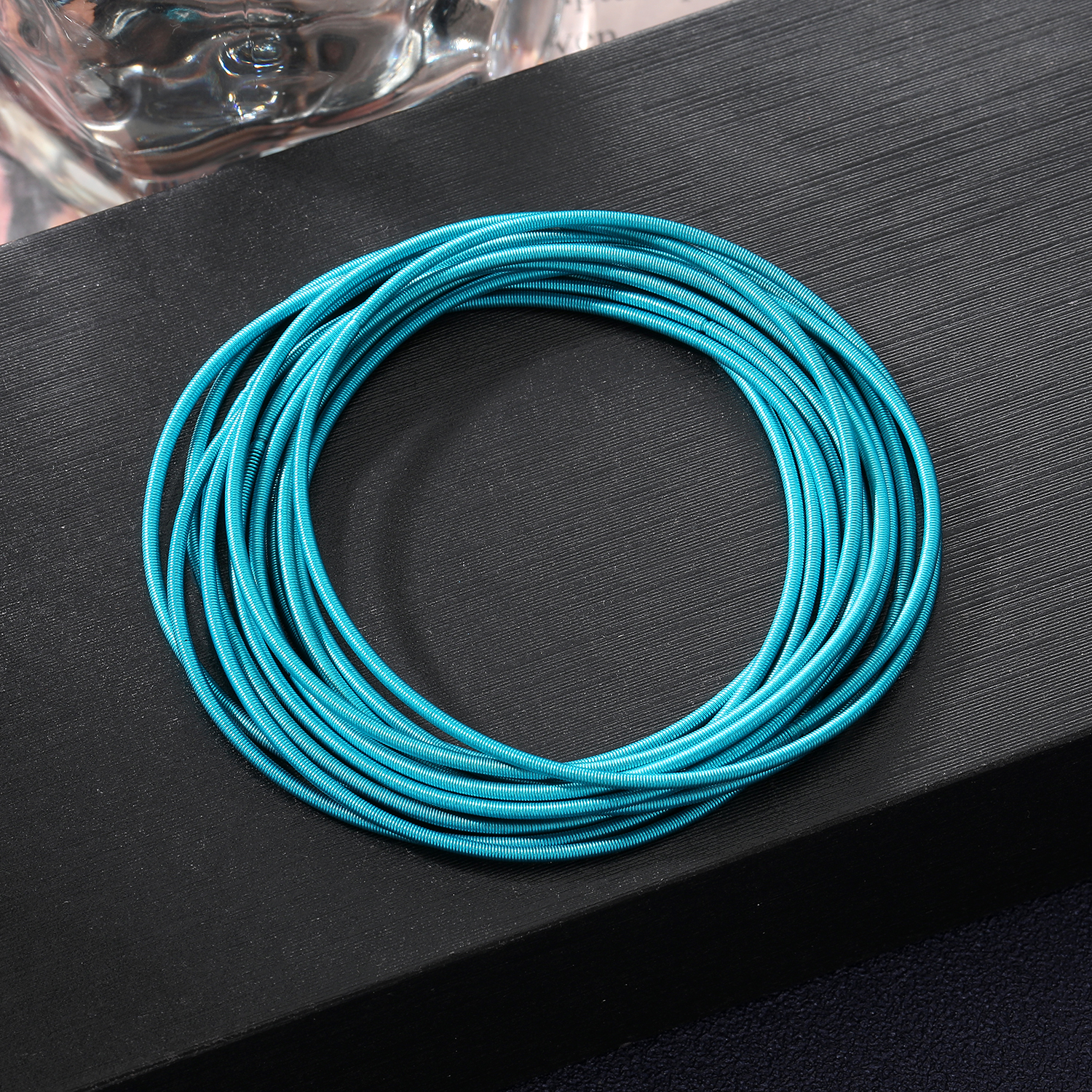 Stainless Steel Spring Bracelet Set Bohemian Style Color Bracelet 12 laps Set: Light Yellow Color