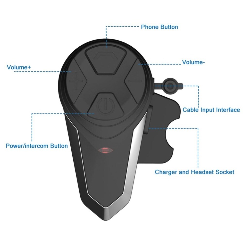 BT-S3 1000M Wireless Portable Motor Bluetooth Intercom Motorcycle Helmet Interphone Headset Waterproof Wireless Bluetooth Motoy