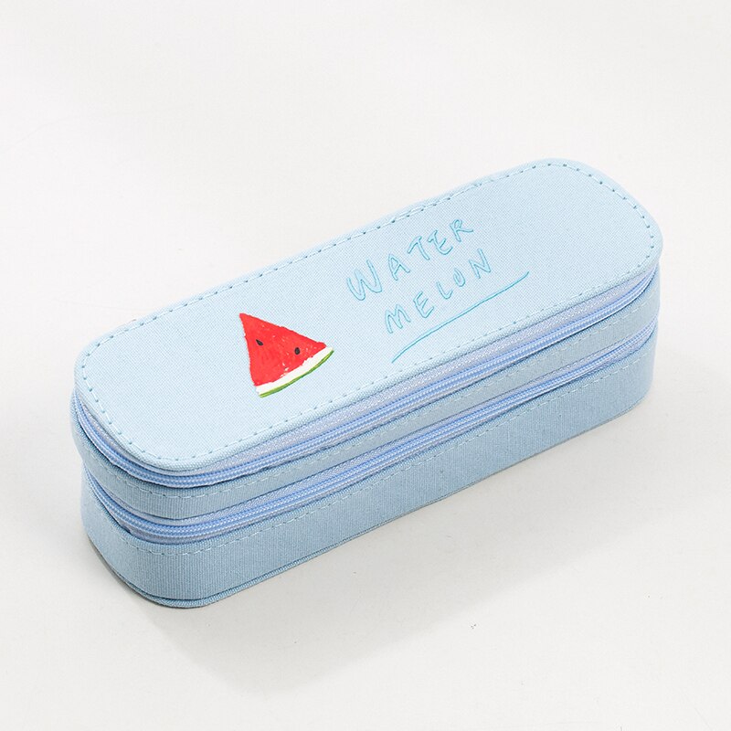 Candy Color Pencil Case Sweet Cute Pencil Bag School Supplies Kawaii Stationery Pen Case Pouch Box Fruit Banana Pencil Box: blue