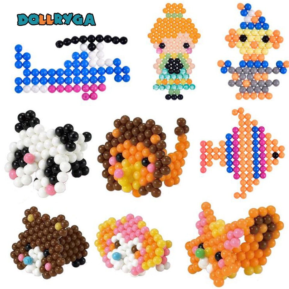 DOLLRYGA 500g 6000 pièces 3d bricolage eau Aqua Spray perles magiques manuel couleurs transparentes perle dans des puzzles pour enfants Art et artisanat