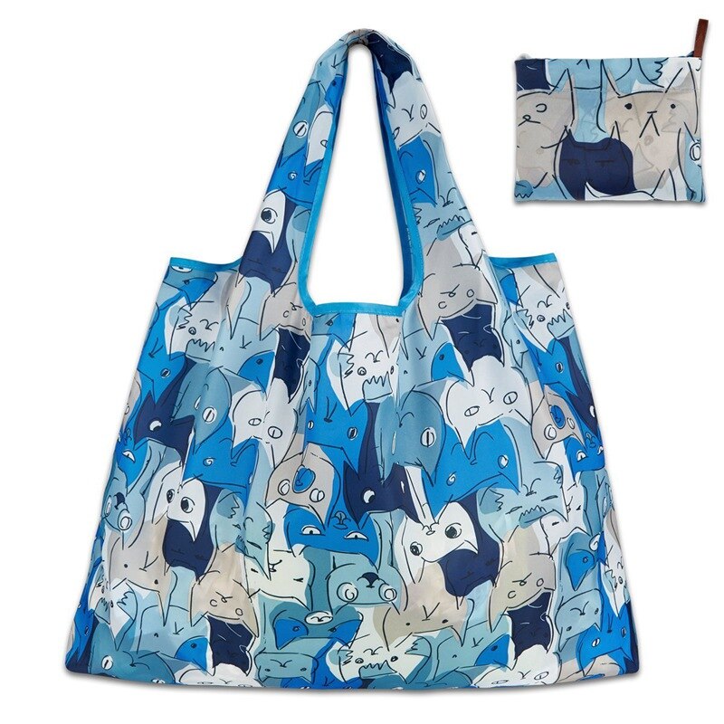 6 Kleuren Boodschappentas Dame Opvouwbare Oxford Doek Herbruikbare Fruit Kruidenier Pouch Recycle Organisatie Bag: B