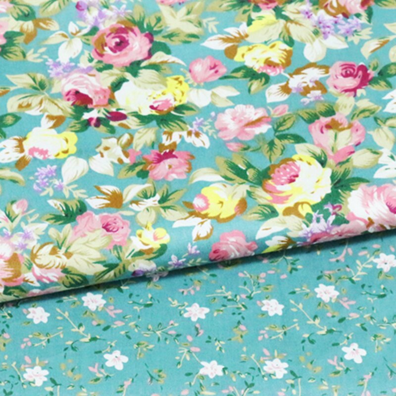 Blauwe Bloem Serie 100% Katoen Twill Stof Voor Patchwork Doek, diy Naaien Quilten Fat Quarters Materiaal Voor Baby & Kind