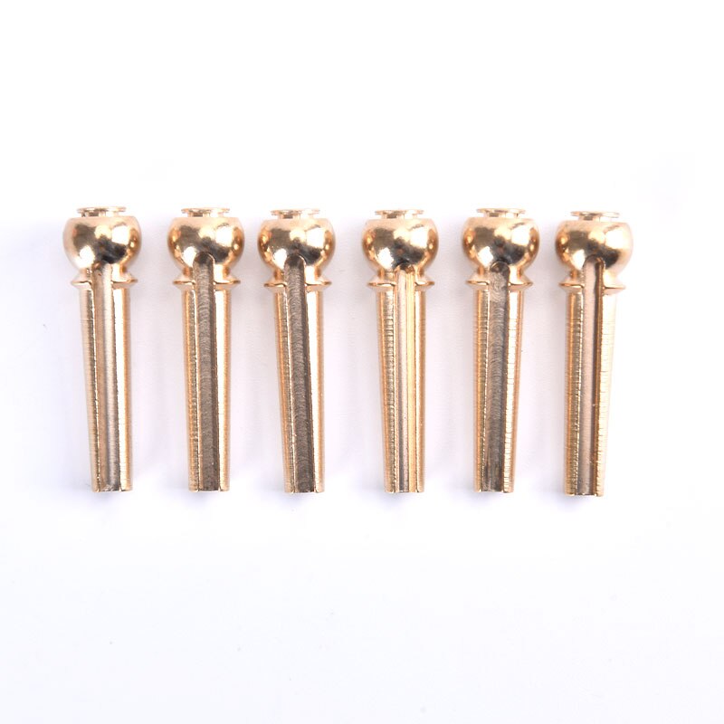 6 Pieces/lot Guitar Strings Nail Metal Acoustic Guitar Bridge Pins Brass Guitar Strings Fixed Cone String Pins String Nails