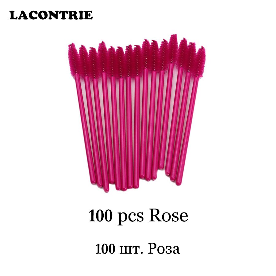 Wimpers Cosmetische Borstels Voor Wimper Extension Wenkbrauw Applicator 50/100 Pcs Individuele Wegwerp Lash Lash Lift Borstels: 100pcs Rose