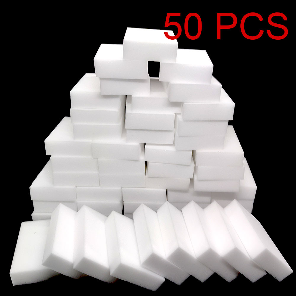 1-50pcs Magic Sponge Melamine Sponge Eraser Magic Sponge Cleaner Dishwasing Sponge for Kitchen Bathroom Cleaning Tools: Ivory
