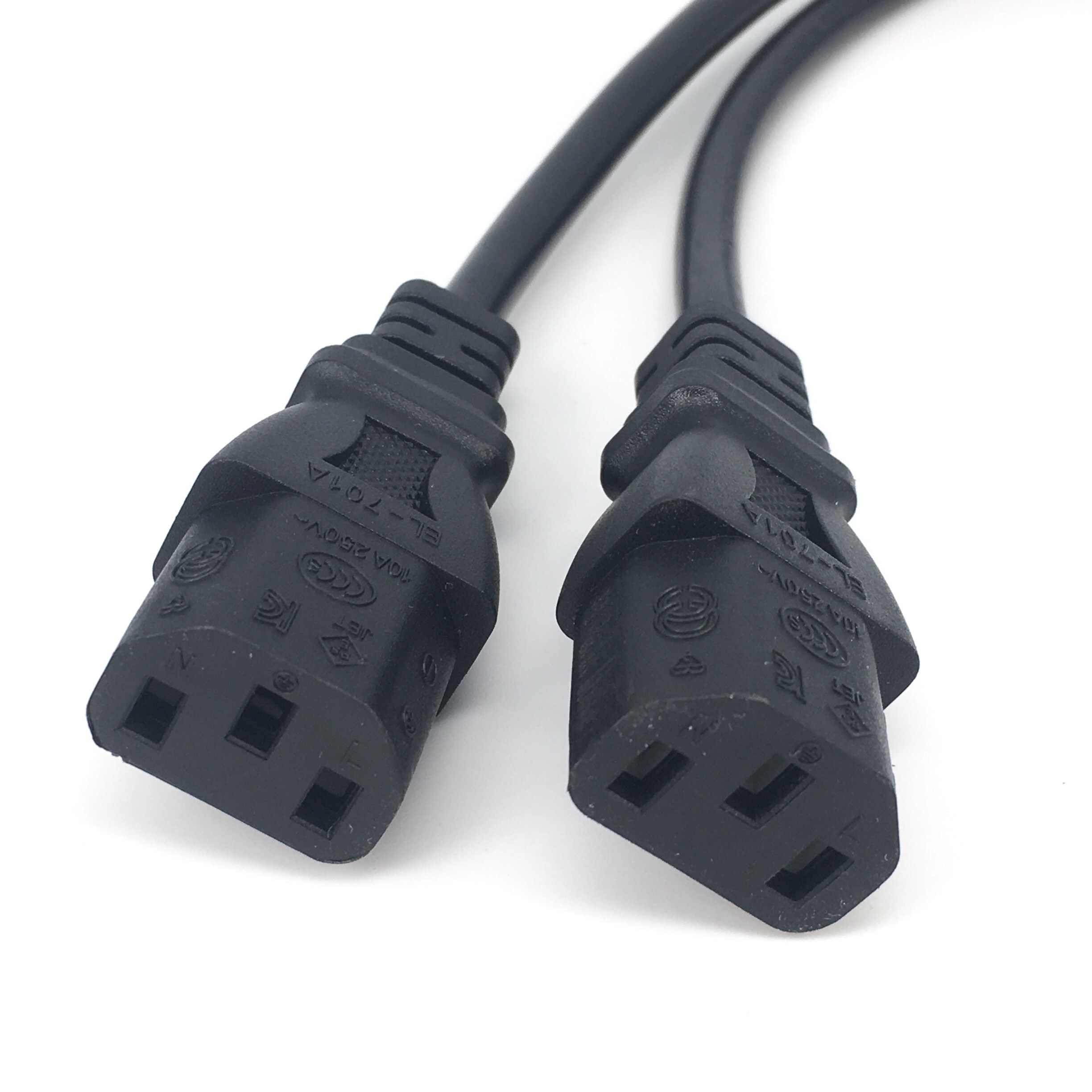 1 stk enkel  c14 to dobbel  c13 5-13r kort strøm y type splitter adapter kabel 25cm