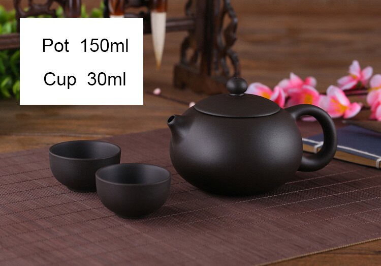Yixing Purple Clay Small Tea Set Include 1 Pot 2 Cups, Xishi Pot Tea Ceremony,zisha Ceramic Pottery Teacup,china Kung Fu Tea Set: 02