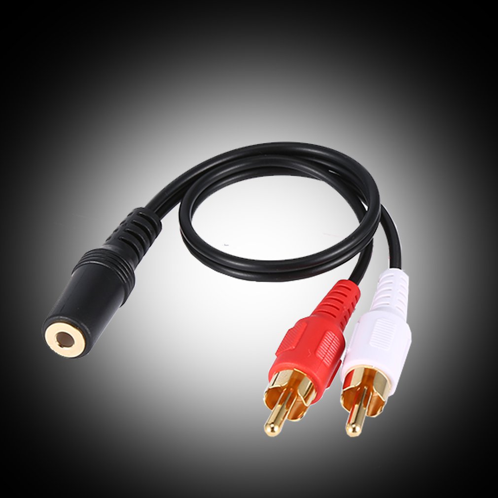 Universal 3.5mm Stereo Audio Female Jack to 2 RCA Male Socket to Headphone 3.5 Y Adapter Cable 25cm