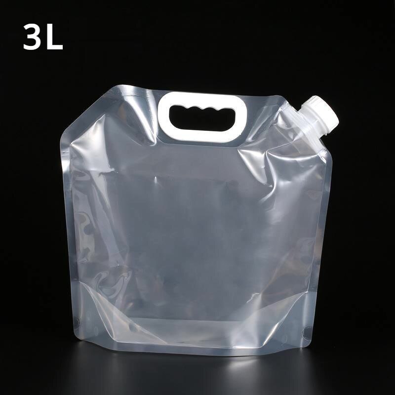 Bolsas de agua plegables para exteriores, contenedor portátil de 3L, 5l10l, para acampar, Picnic, barbacoa, Coche: 3L White