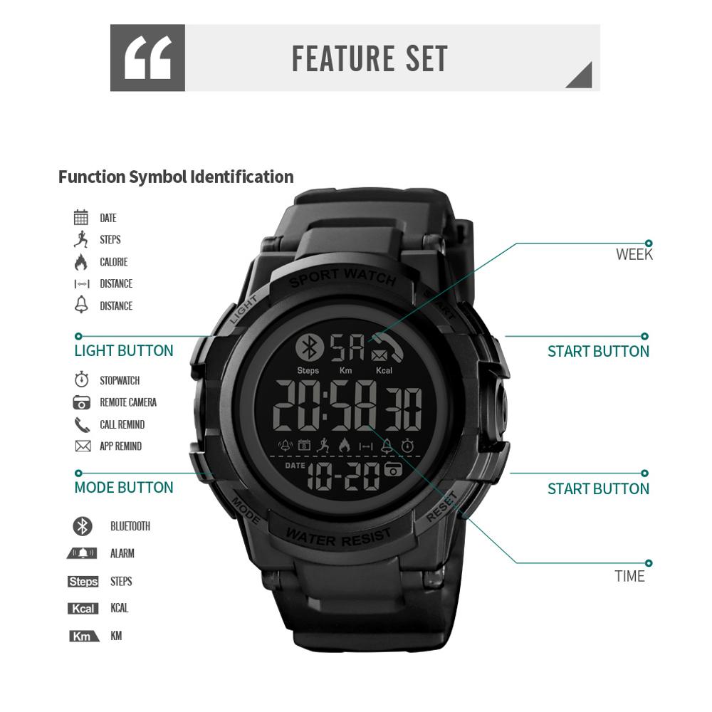 SKMEI Smart Uhr Männer Bluetooth Handgelenk Smartwatch Herren Anruf APP Nachricht Erinnerung reloj inteligente Für Huawei Xiaomi 1501