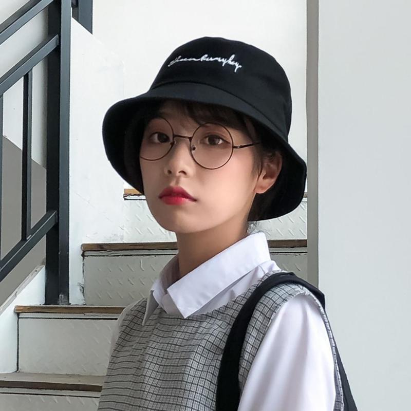 Brevbroderi unisex bøtte sommer fiskelue utendørs panama solhatt menn kvinner hofte hopp fiskerhatt