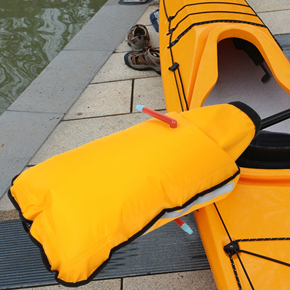 Inflatable Kayak Canoe Buoyancy Float Paddle Bag Floating Rescue Self-Rescue Kayak Buoyancy Paddle Bag Yellow