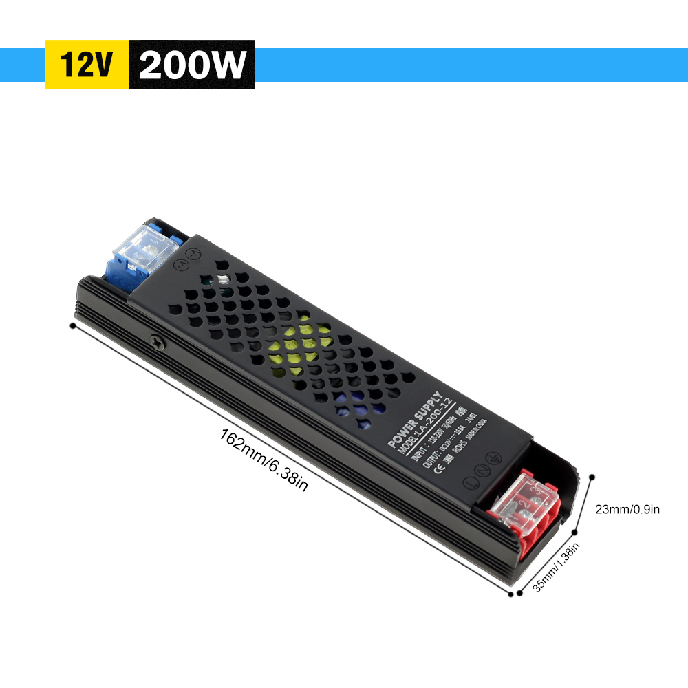 60w 100w 200w 300w 400w led-stripe strømforsyningsadapter driver 110v 220v to 12v 24v ultratynne lystransformatorer: Grå