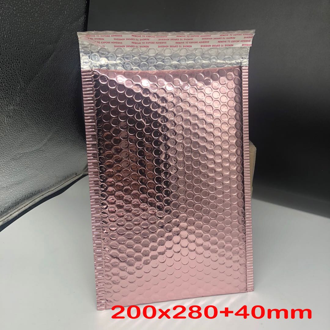 10pcs Rose Gold Foil Plastic Padded Bubble Envelopes Bags Mailers Envelope Bubble Mailing Bag Business Wedding Supplies: 20x28cm 10pcs