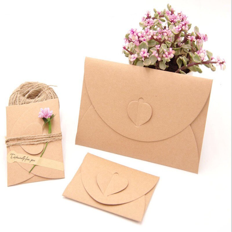 100PCS per pcs Kraft paper invitations wedding envelopes decoration stationery