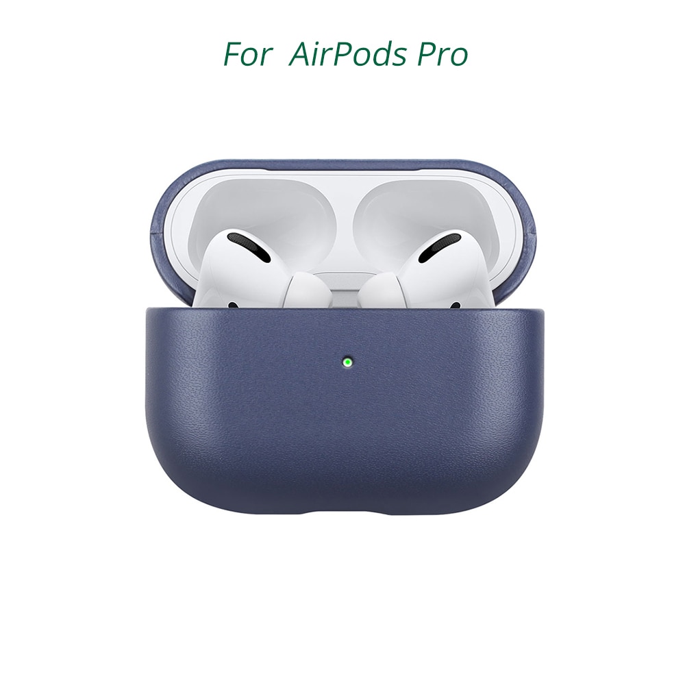 Bonola Native Italian Leather Case for AirPods Pro Seamless Fit Full Protection Cases for Apple AirPods 3/2 Tactile Feel Cover: AirPods Pro Blue