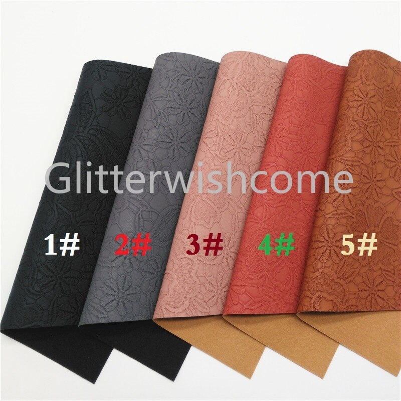 Glitterwishcome 21X29CM A4 Size Vinyl Voor Bows Iriserende Reliëf Bloemen Leer Stof Kunstleer Lakens voor Bows, GM604A
