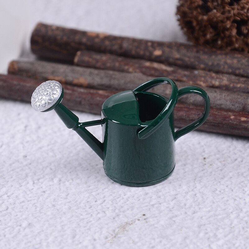 1/12 Poppenhuis Metalen Gieter Tuin Miniatuur Decoratie Voor Kinderen Kids Poppen Acces Miniatuur Meubels: Groen