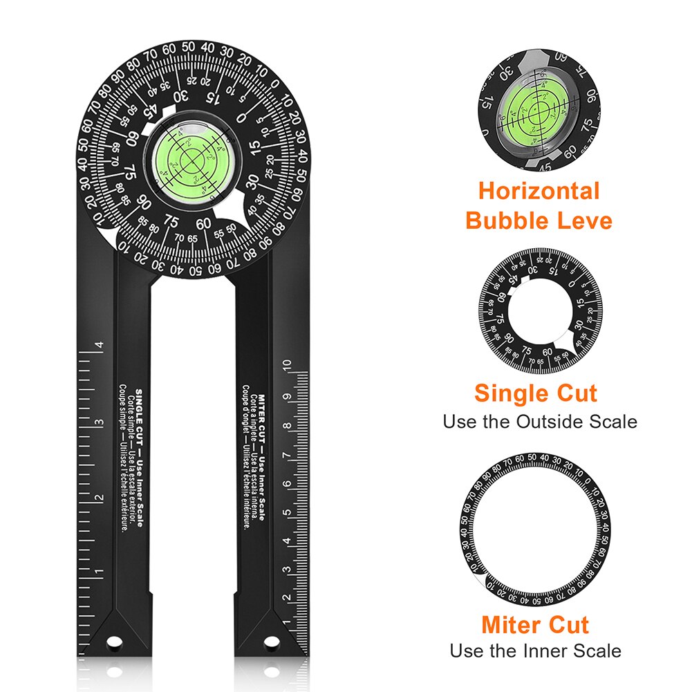 Transportador de sierra de inglete, regla buscador de ángulo de 360 grados, transportador Digital, calibrador de nivel, inclinómetro, herramientas de medición para carpintería
