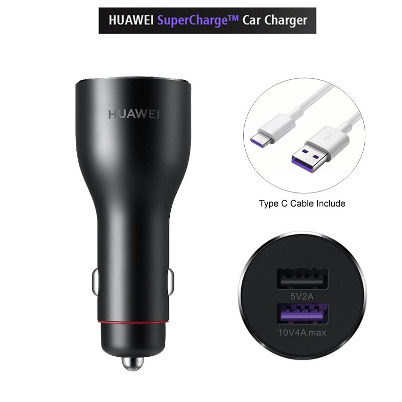 Huawei Autolader Huawei 10V 4A Max Supercharge Omvatten Type C Kabel Carcharger Voor Huawei Mate 20 Pro Honor p20