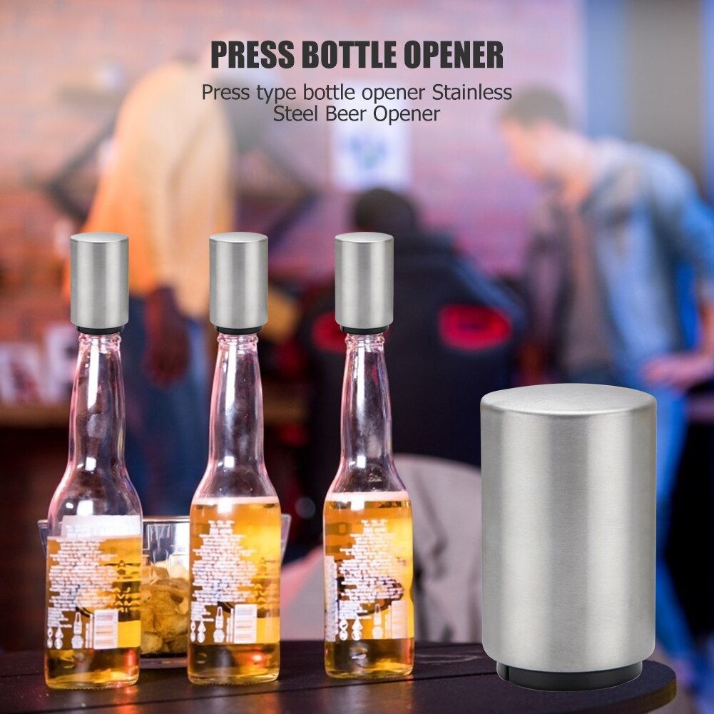 Druk Flesopener Automatische Magneet Bier Flesopener Sap Drinken Cap Rvs Opener Keuken Gadget