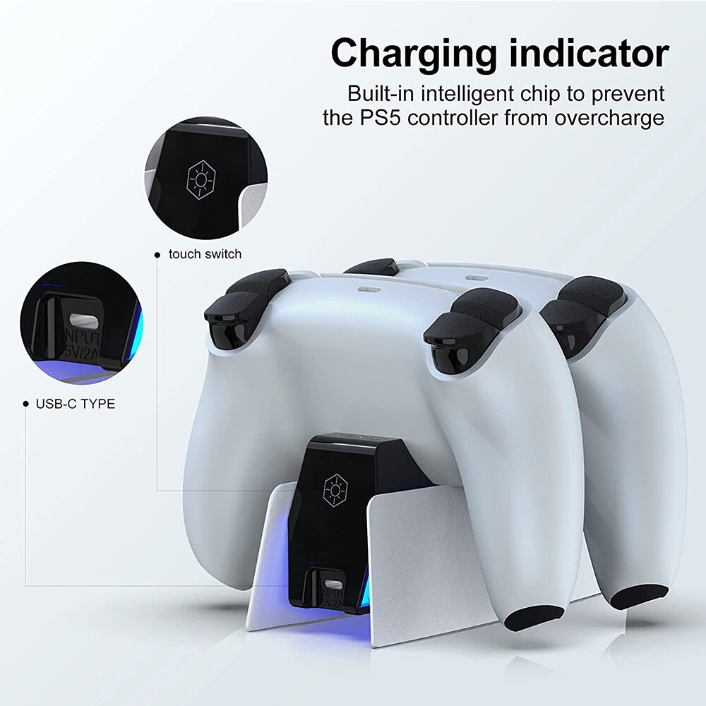 PS5 Type-C Dualsense Laadstation Dual Charging Dock Charger Stand Voor Playstation 5 Dualsense Draadloze Game Controller