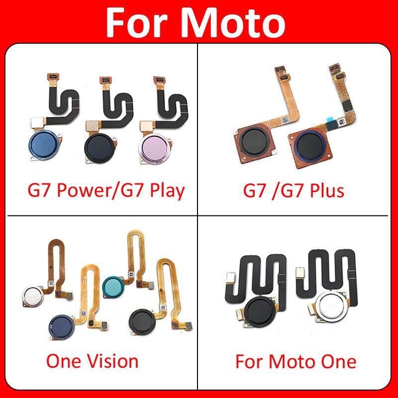 Sensor de huella dactilar Inicio tecla de retorno botón de menú, Cable flexible para Motorola Moto G7 Plus / G7 G8 Power / One Vision Home