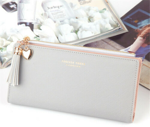 Women Lady Wallets Purse long mobile handbag Leather zip clutch wallet Handbag Long Card Holder Multi-layer