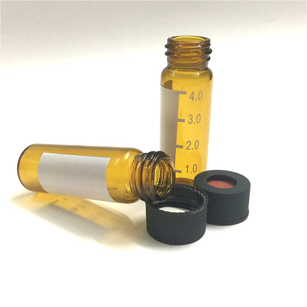 Brown Chromatography Vial 4 ml With Black Open-topped Cap Automatic Parse Sample Bottle For Agilent/Waters/SHIMADZU 100 / PK