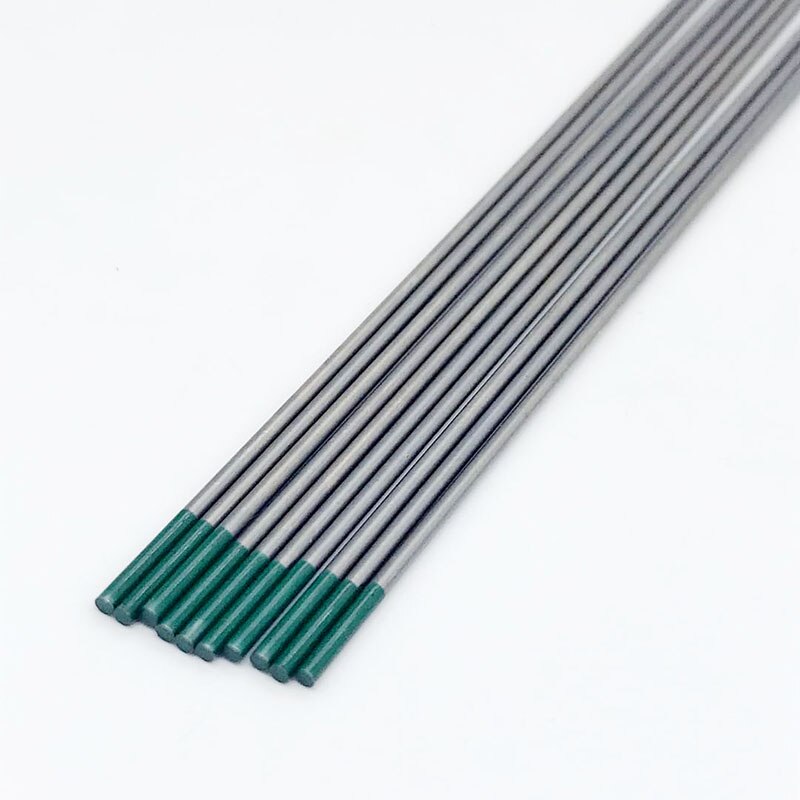 10 stk ren wolframelektrode  wp 1/16 x 6 1.6mm x150mm grønne tigstænger til ac aluminiumsvejsning