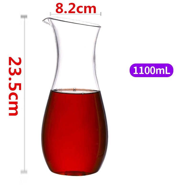Separador de licor acrílico PC exprimidor con vino tinto Fen vino plástico decantador transparente café fruta jugo alcohol contenedor: H 1100ML