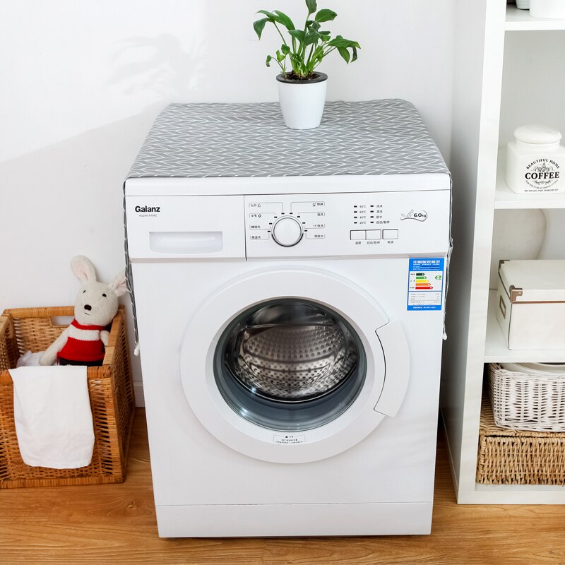 Anti-slip Drum Washing Machine Cover Dust Cover Clean Waterproof Dust Cover Fridge Top Cover Dryer Front With 6 Storage Bags