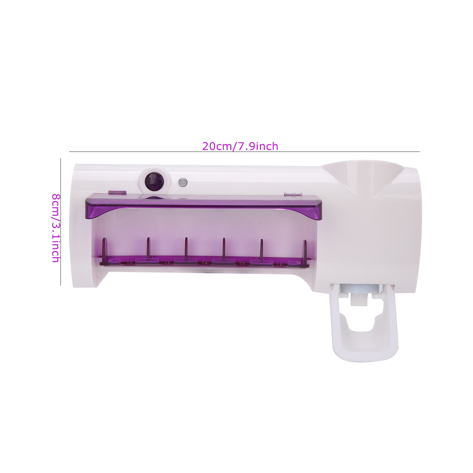 UVC Toothbrush Holder Sanitizer Automatic Toothpaste Squeezer Dispenser Wall Mount Rack Cleaning Organizer for Home Bathroom