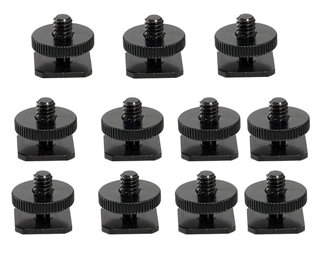 (10 Packs) Shoe to 1/4 Adapter, Camera Shoe Mount Adapter, Flash Shoe to 1/4&quot;-20 Male Post Adapter