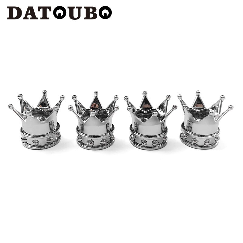 Datoubo tampas de válvula de pneu de carro, 16 peças, novidade abs, design coroa, dourado, cromado, cor rosa, tampa da válvula do pneu de carro, tampa da poeira de ar.