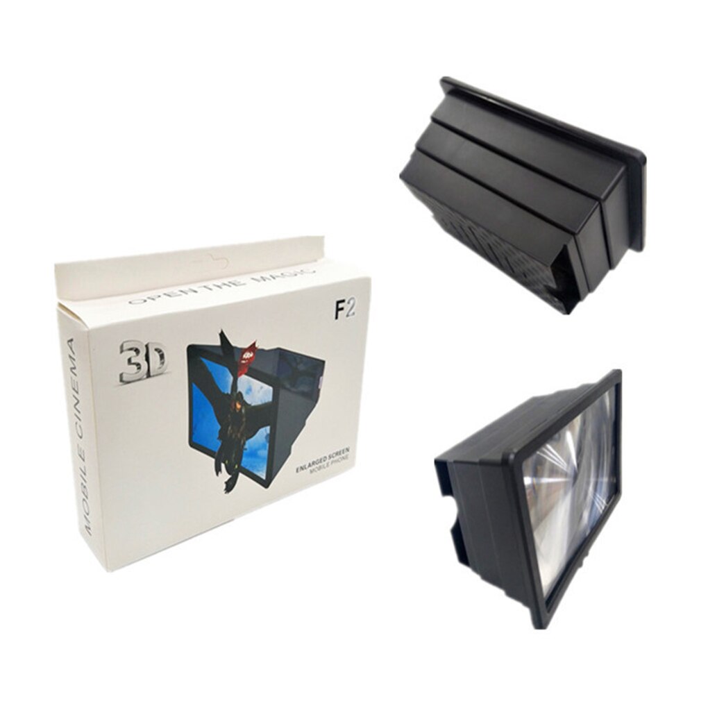 F2 Opvouwbare Mobiele Telefoon 3D Movie Versterker Screen Vergroten Hd Stralingsbescherming Vergrootglas Met Standaard Houder