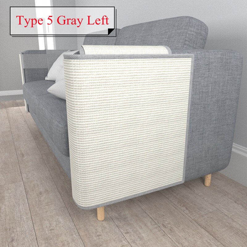 Cats Scratch Board Sisal Pad Toy Sofa Furniture Protector Cat Claw Care Product Cats Scratcher Paw Pad with Invisible Nail: Type5 Gray L