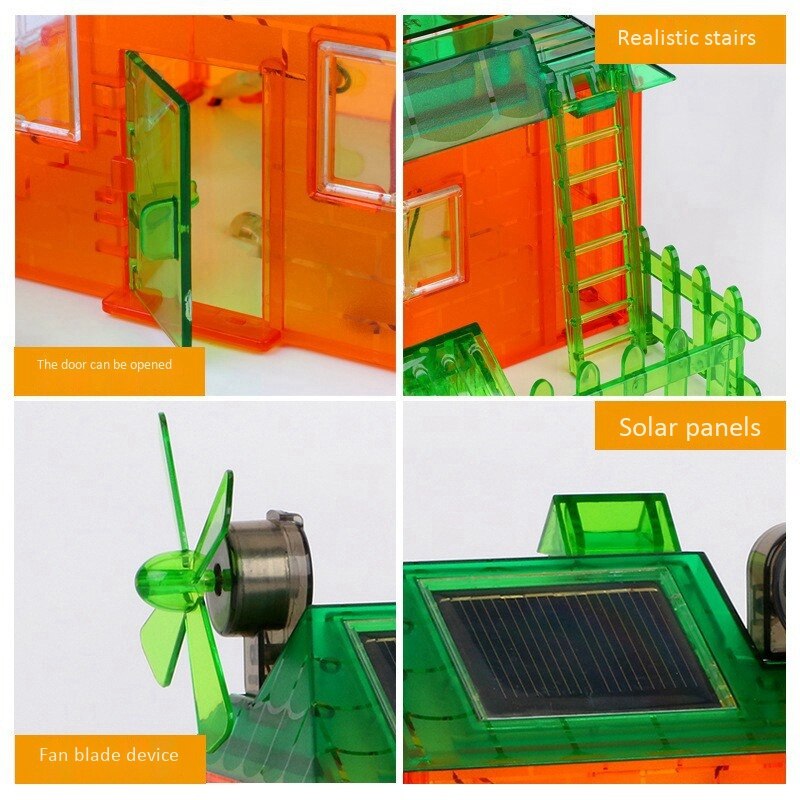 Diy, educación, casa de música Solar en miniatura, experimentos de energía, Kit de modelo de construcción para niños, Juguetes De ciencia