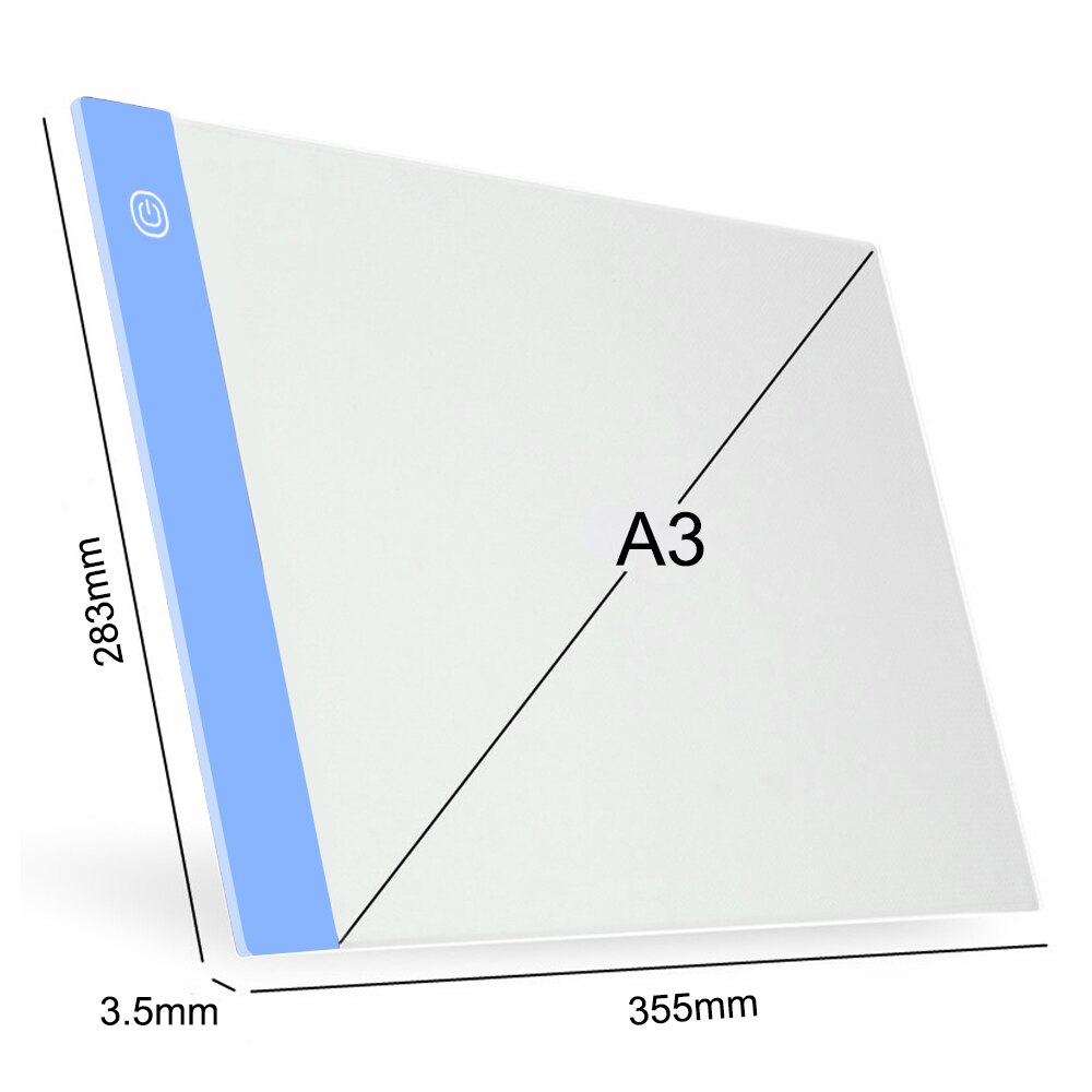 LED Light Box Drawing Tablet - A3 Size - Stufenlose Dimming - USB Powered Graphics Pad: Blue