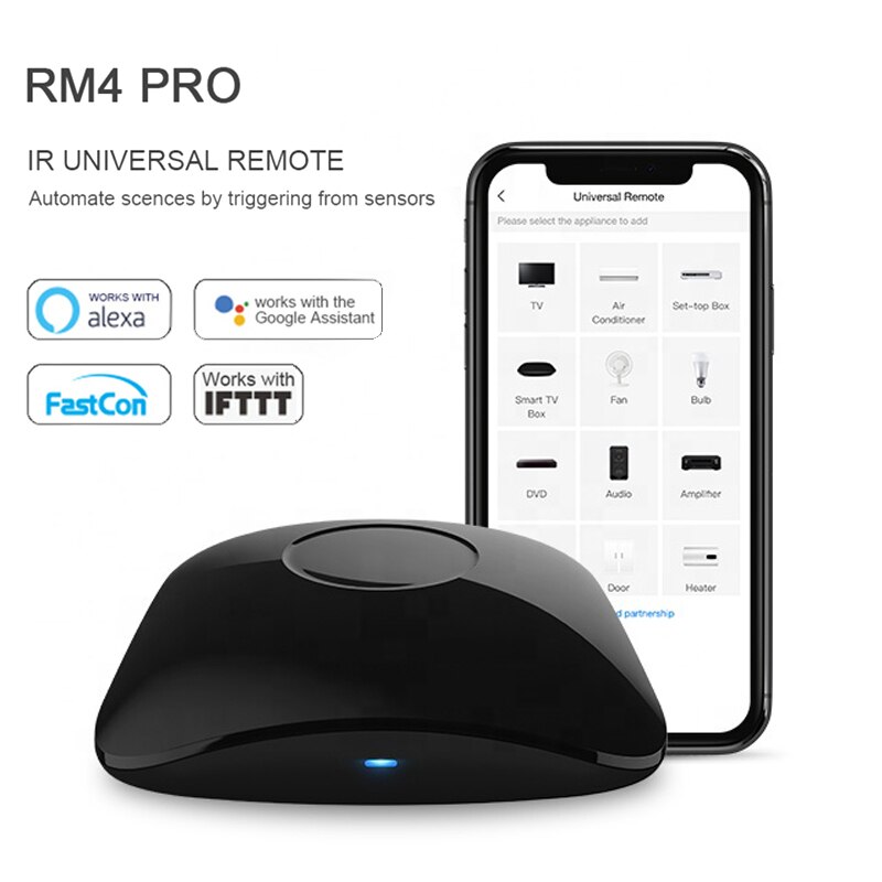 Broadlink rm4 pro/bestcon rm4c mini automação residencial inteligente wifi ir rf controle remoto inteligente universal trabalho com alexa