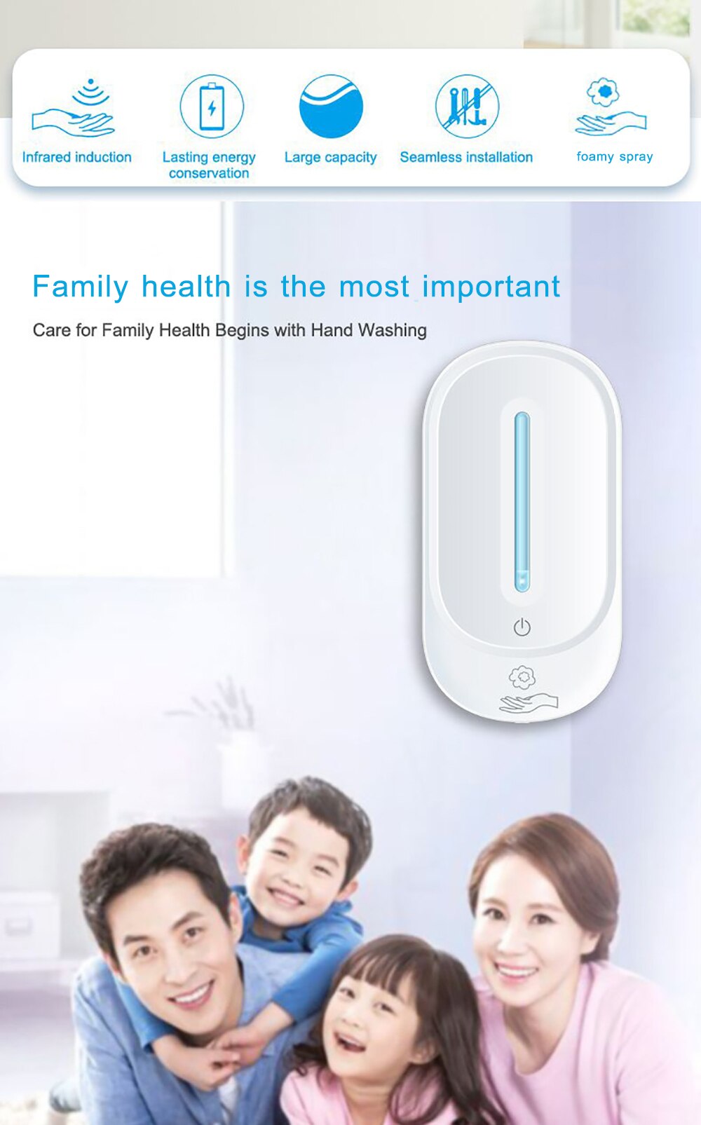 350ml väggmonterad automatisk tvåldispenser infraröd induktion smart flytande tvål dispenser kök badrum tvål lotion pump