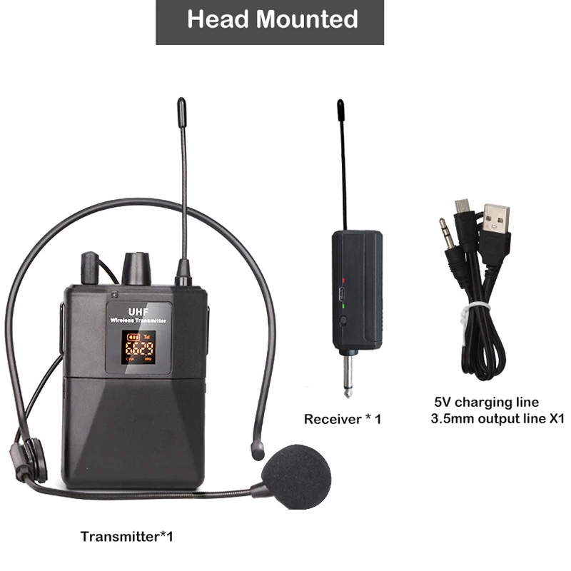 Kabelloses Lavalier-Mikrofon-Headset-Mikrofon mit Absender, Empfänger, LED-Anzeige, Taschensender für Höhle Unterricht von Live-Auftritten: Lila