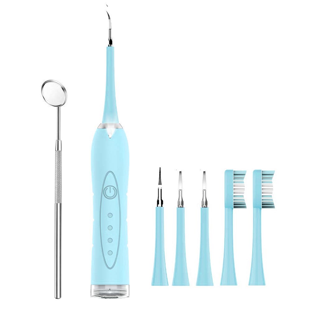 2in1 Ultra Sonic Sonic Tandheelkundige Scaler Tandsteen Verwijderen Witter Tooth Cleaner Hoge Frequentie Trillingen Huishoudelijke Elektrische Tandenborstel: Blue Special Suit