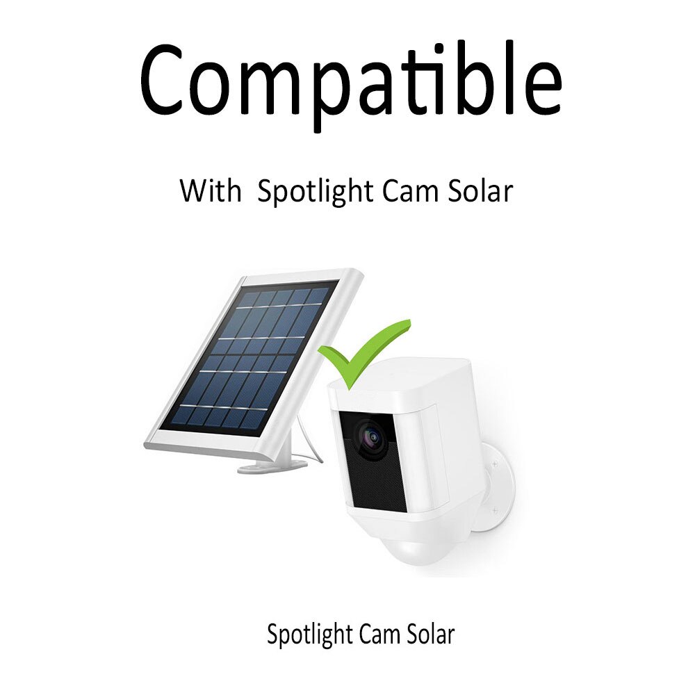 2.5m/8.2ft DC Extension Cable for Ring Spotlight Cam Battery Solar Panel Weatherproof Placing Solar Panel Further