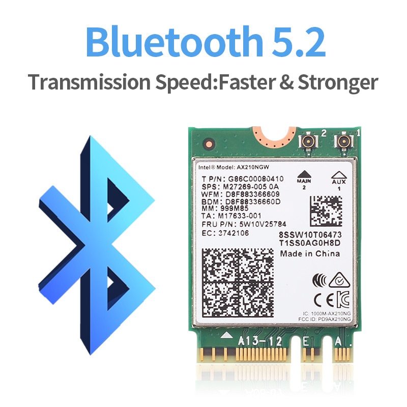 WiFi 6E Intel AX210 M.2 Karte Desktop Kit 3000Mbps 2,4G/5G/6Ghz Bluetooth 5,2 802,11 AX Drahtlose Netzwerk Adapter Antenne Windows10