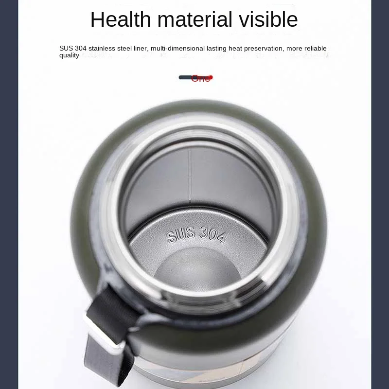 500/1000/1500ml kubek termiczny ze stali nierdzewnej o dużej pojemności sportowa butelka na wodę termos przenośnych kubek z izolacją z liną