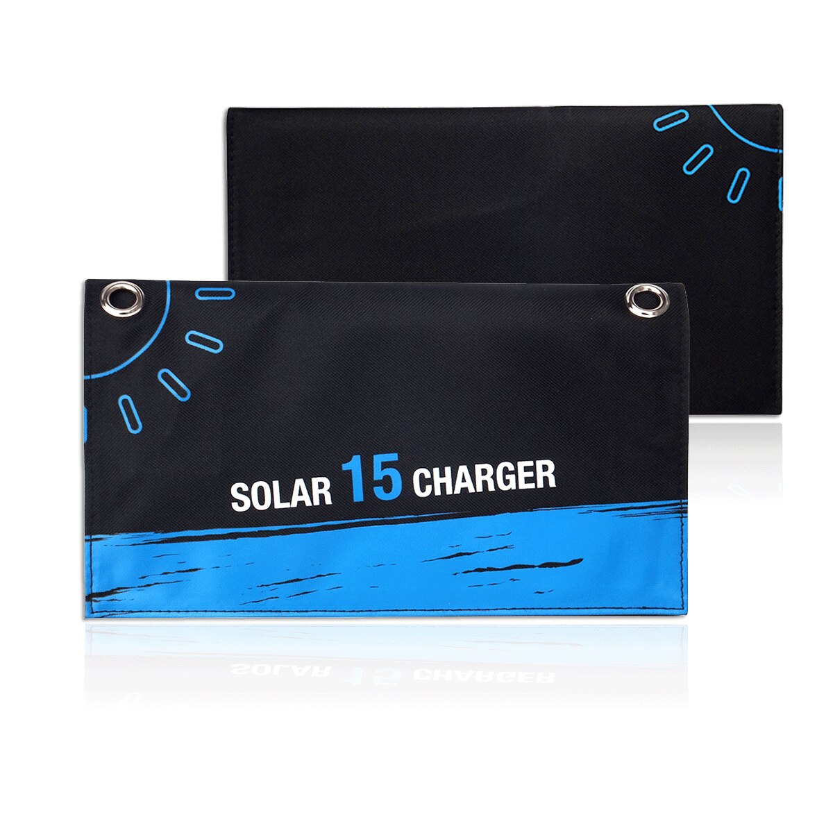 Tarrahaw Portable 15W Folding Solar Mobile Power Waterproof Photovoltaic Charger Battery Dual Display Outdoor 5V USB Solar Panel