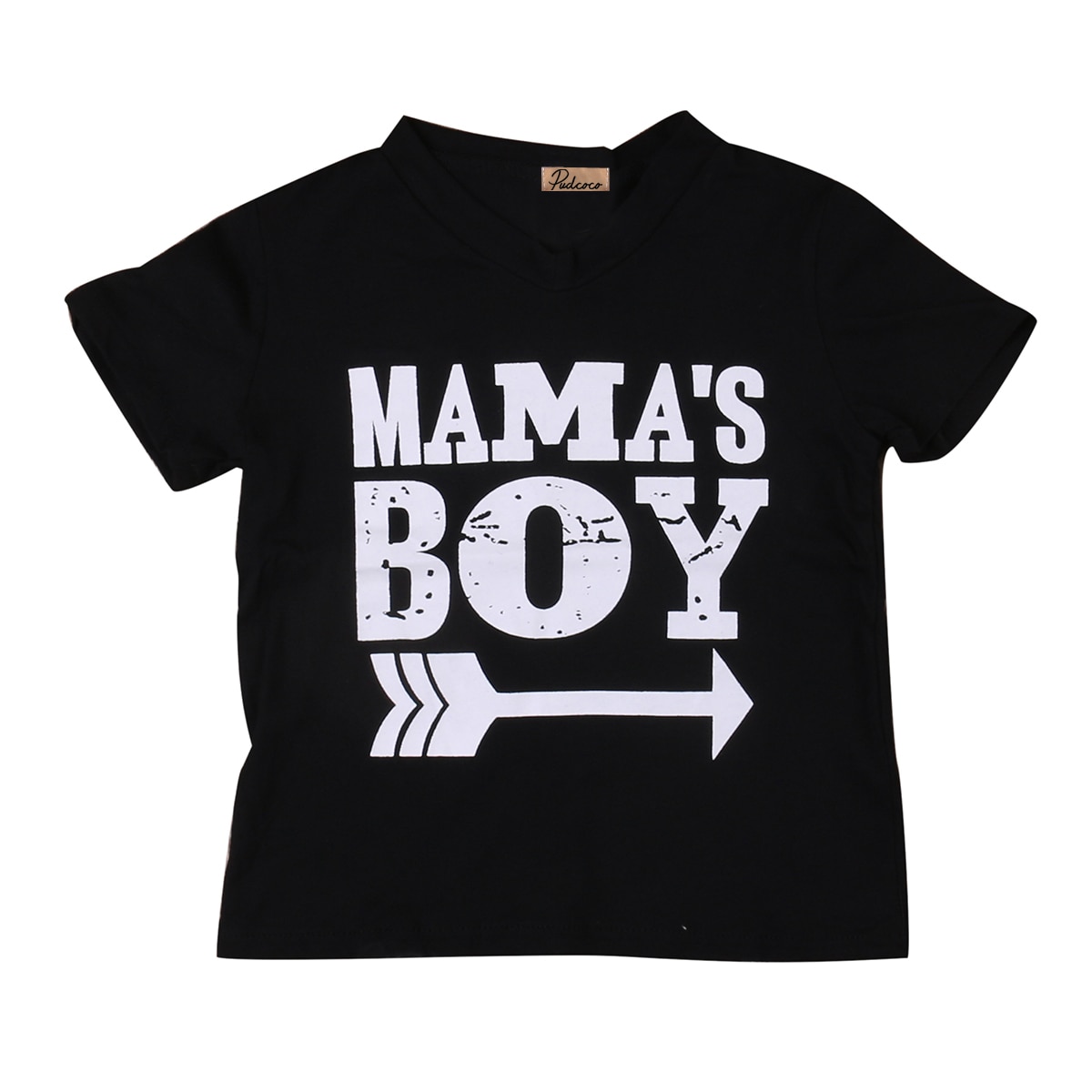 Kids Mama Boy Gedrukt Tops Mama Baby Jongens Korte Mouw Pijl Zwart Katoenen T-shirt Zomer Casual Kleding SS