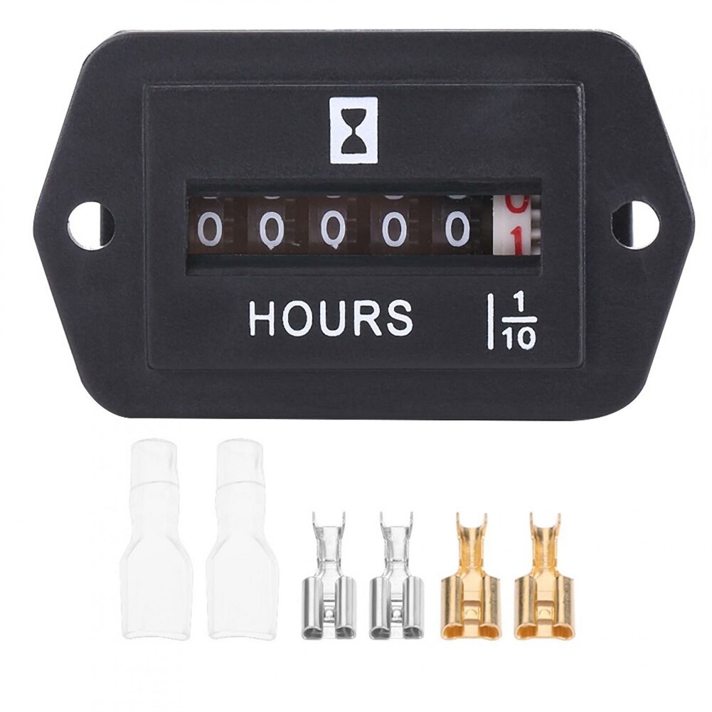 Gauge Car Hour Meter 1pc Accessory Black Boat DC 6-80V Hours Indicator