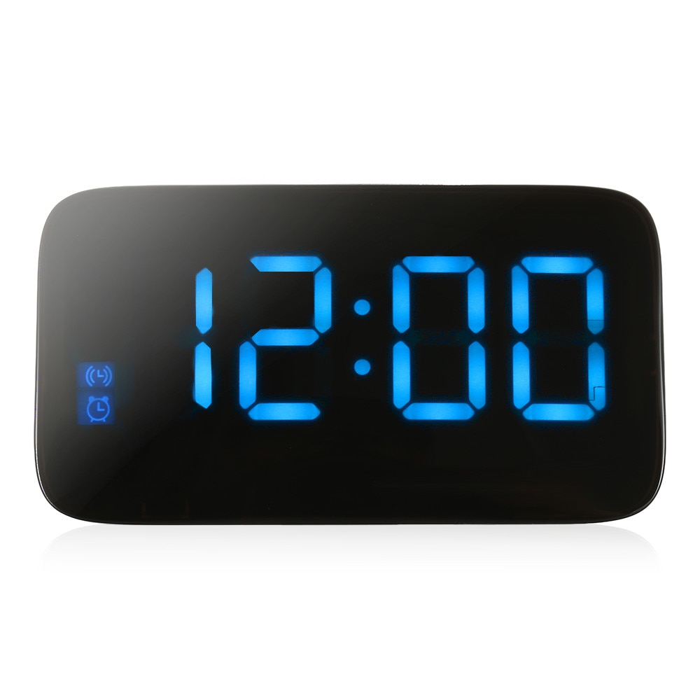 LED Alarm Clock Large LED Display Voice Control Electronic Snooze Backlight Desktop Digital Table Clocks Watch With USB Cable